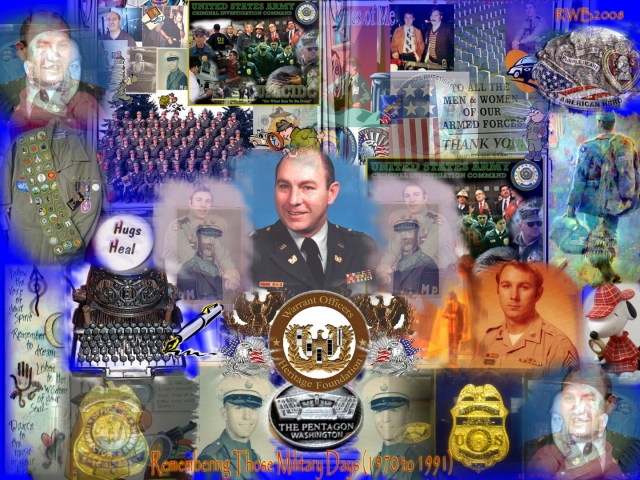 4th Picture - Collage of my military days including Waco Police picture, took a year break from the Army with the Waco PD while in the National Guard.  R. Busby